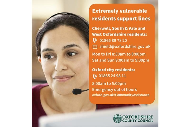 Oxford County Council Support line numbers 